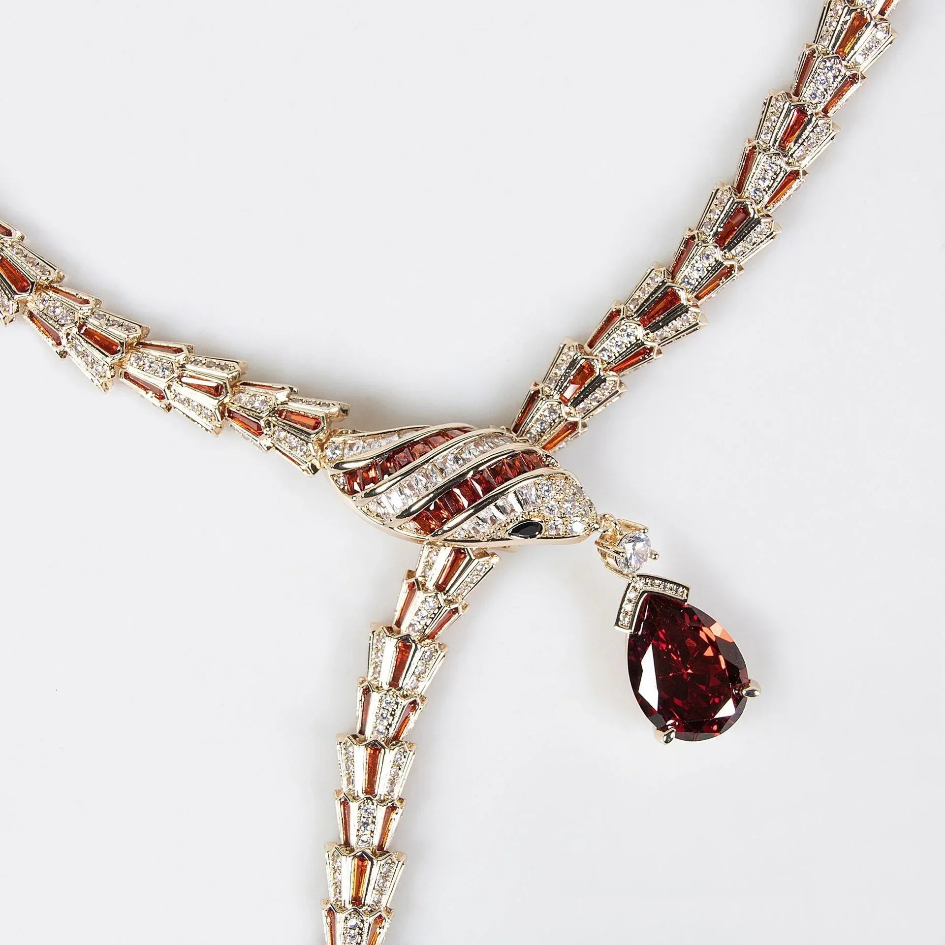 Snake Shape Necklace Earrings Set