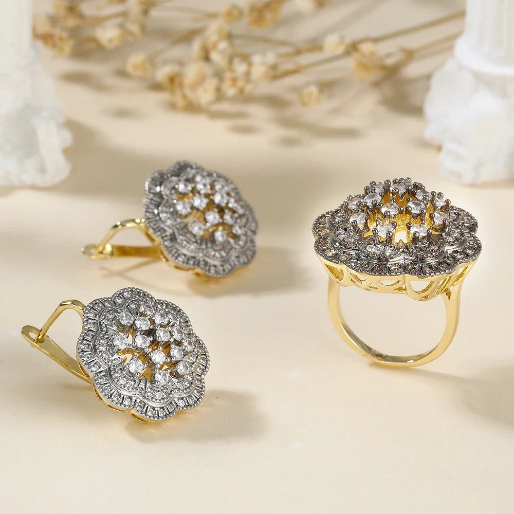 Hollow Flower Gold Earrings