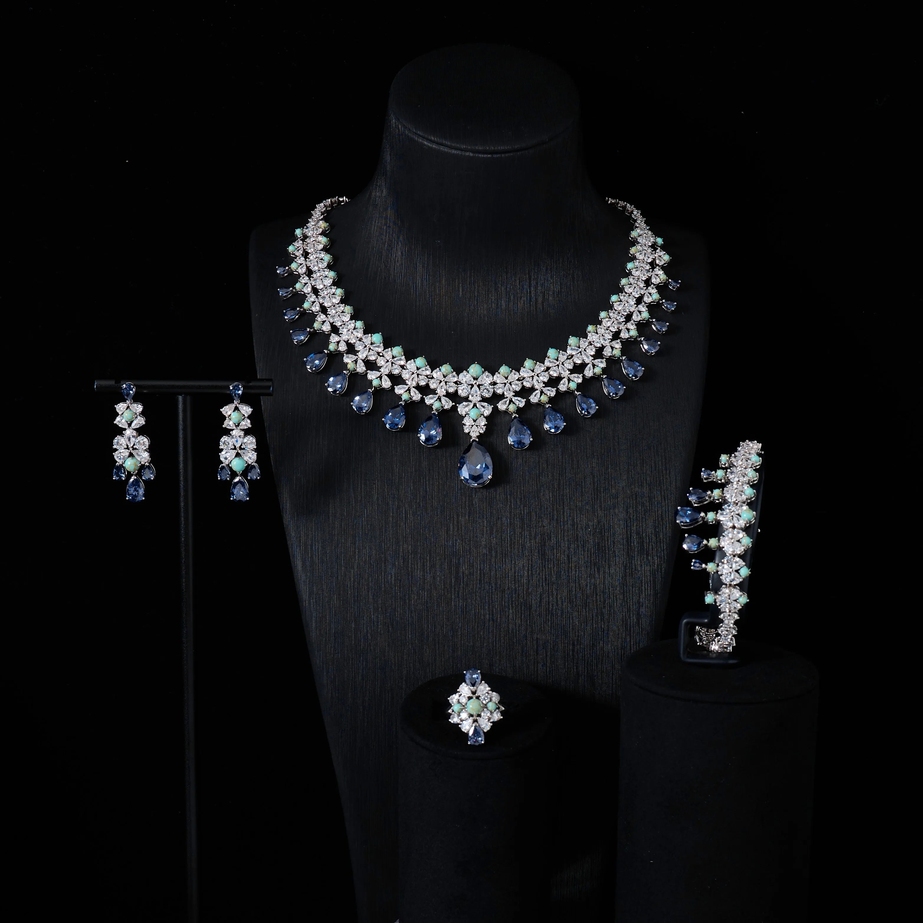 Turquoise Zircon Jewelry Set
