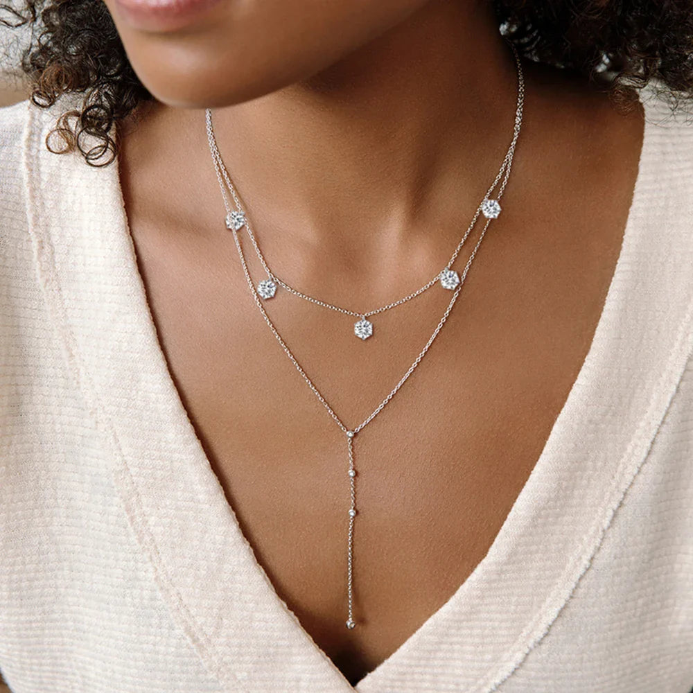 Moissanite Tennis Chain Necklace