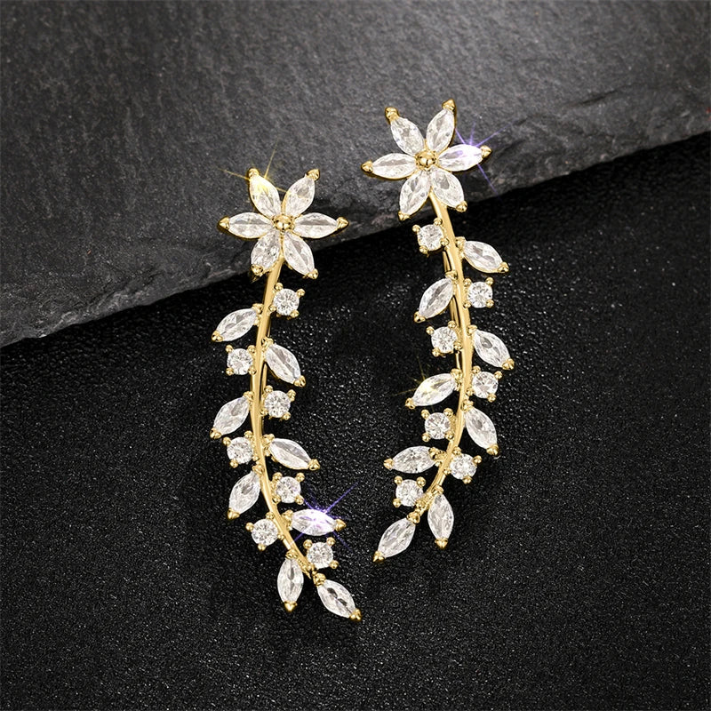 Flower Zirconia Stud Earrings