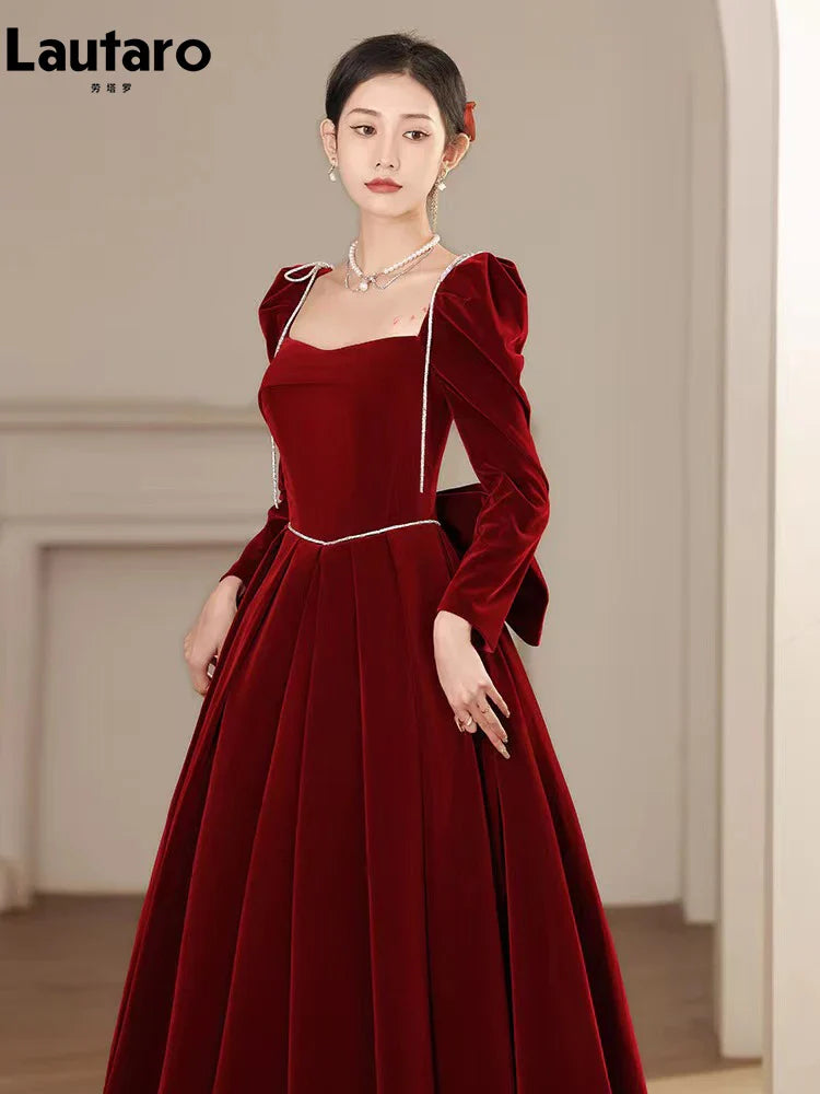 Velvet Maxi Evening Party Dress