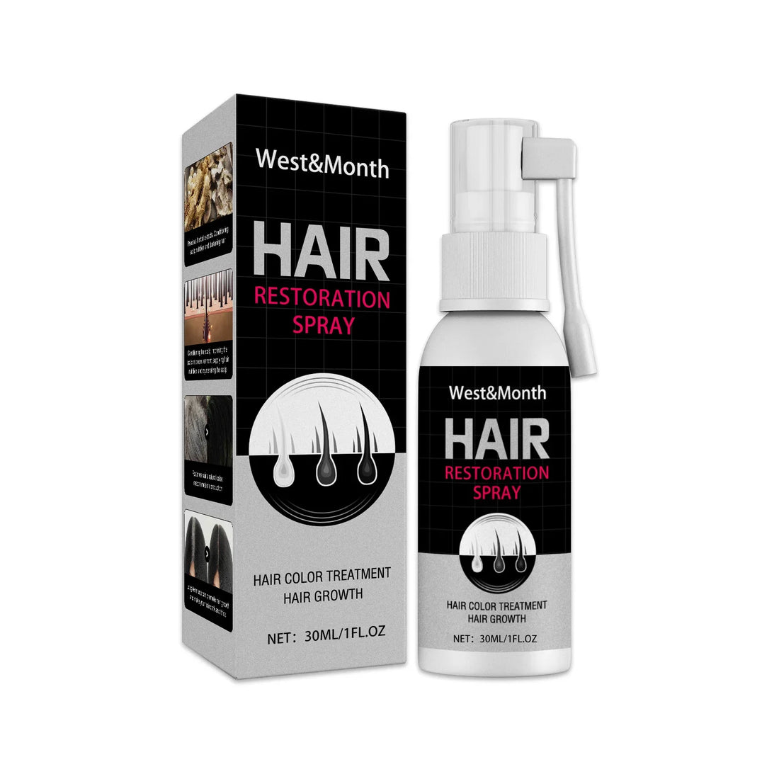 Black Hair Color Restoring Spray