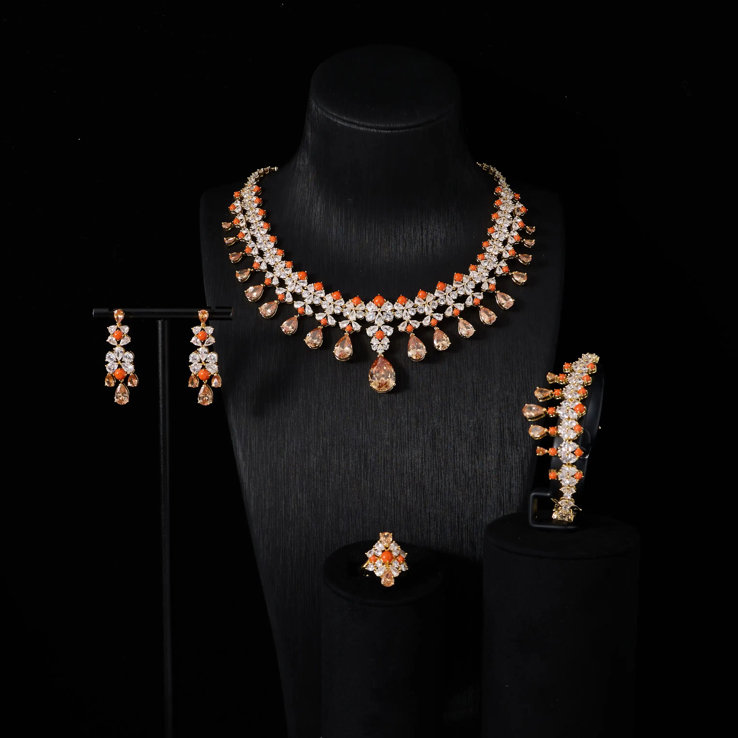 Turquoise Zircon Jewelry Set