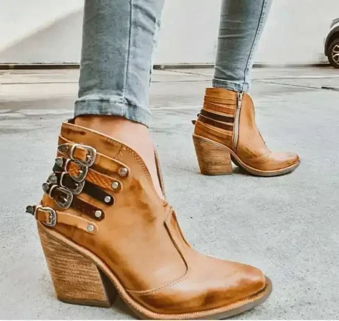Waterproof High Heel Ankle Boots