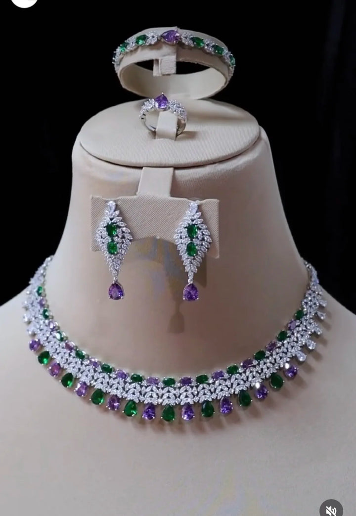 Cubic Zirconia Bridal Jewelry Set