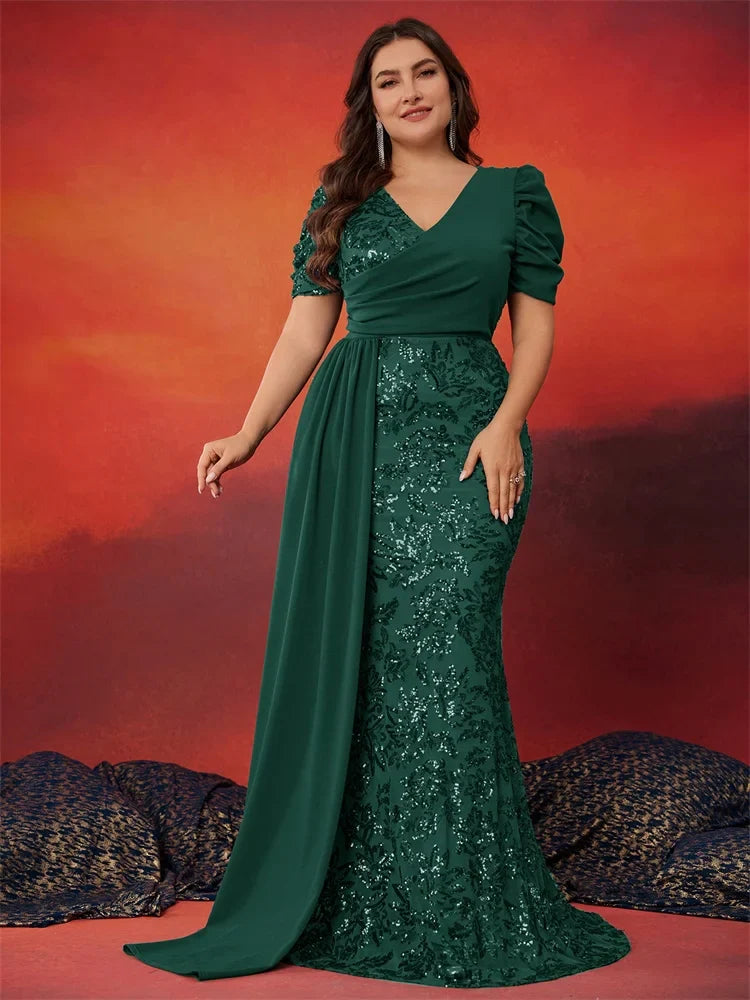Plus Size Sequin Evening Dress