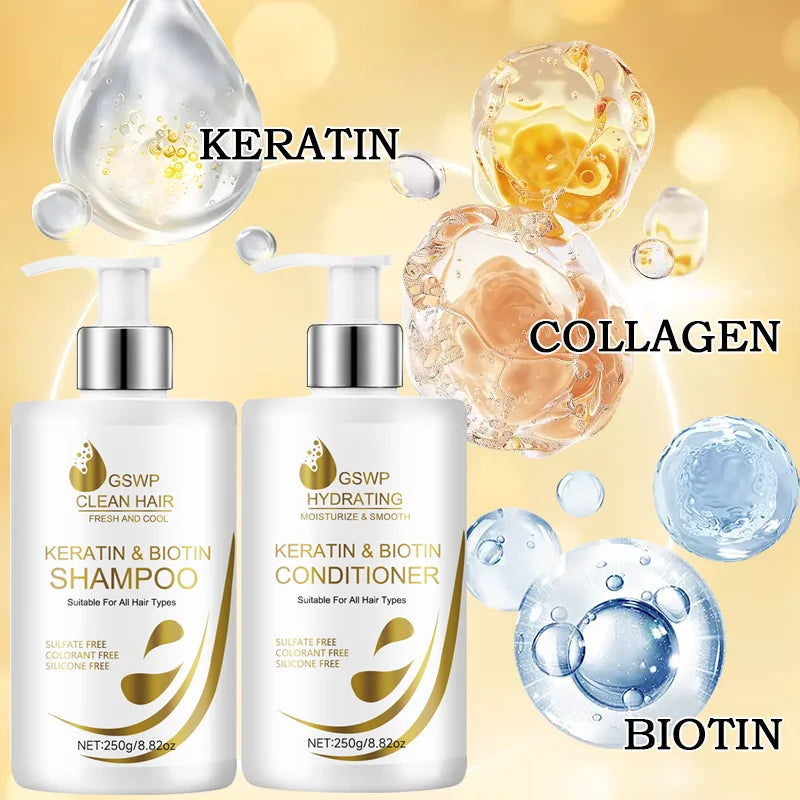 Keratin Biotin Shampoo Conditioner Set