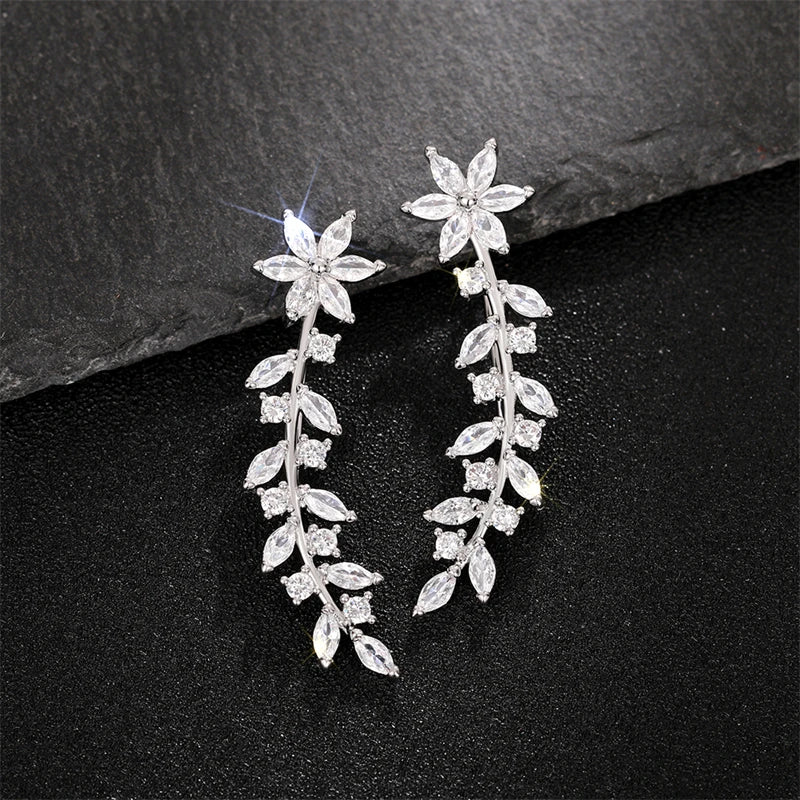 Flower Zirconia Stud Earrings