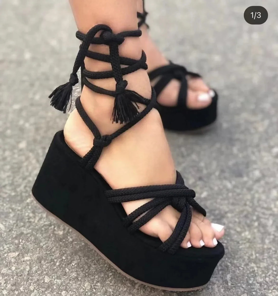 Strappy Platform Wedge Sandals