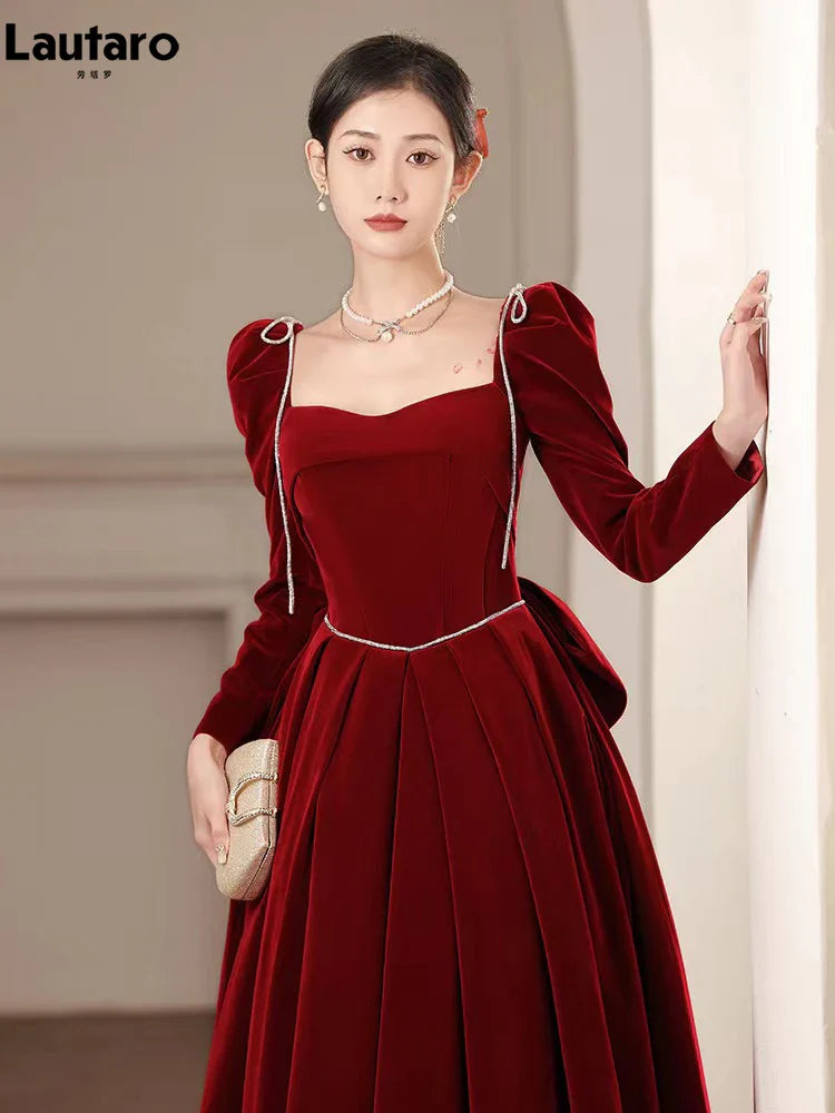 Velvet Maxi Evening Party Dress