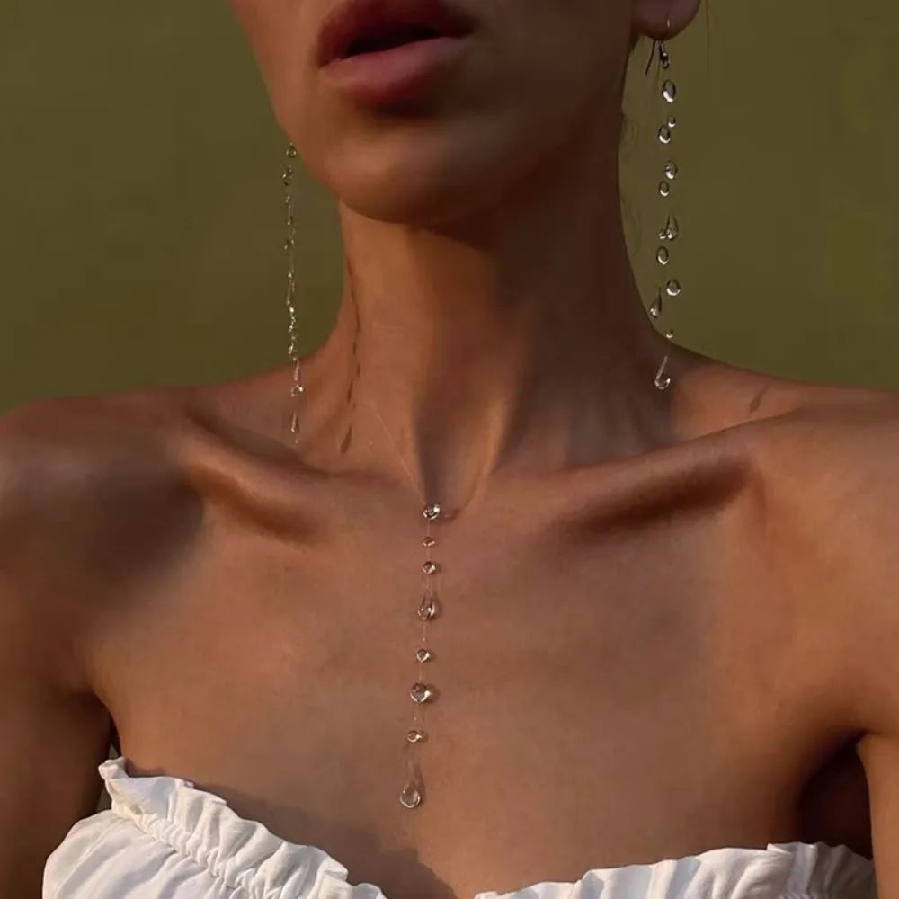 Crystal Tassel Jewelry Set