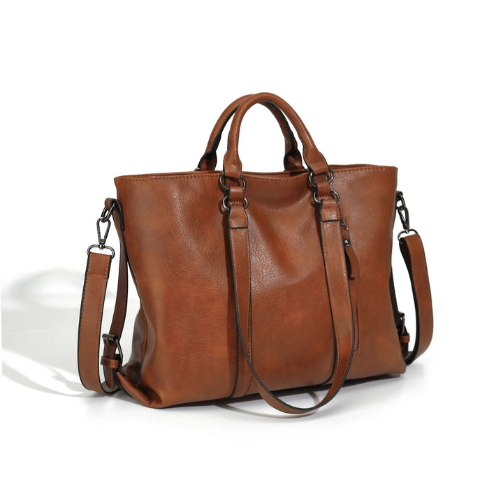 Retro Soft Leather Tote Handbag