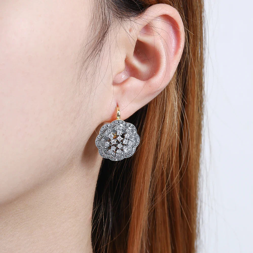 Hollow Flower Gold Earrings