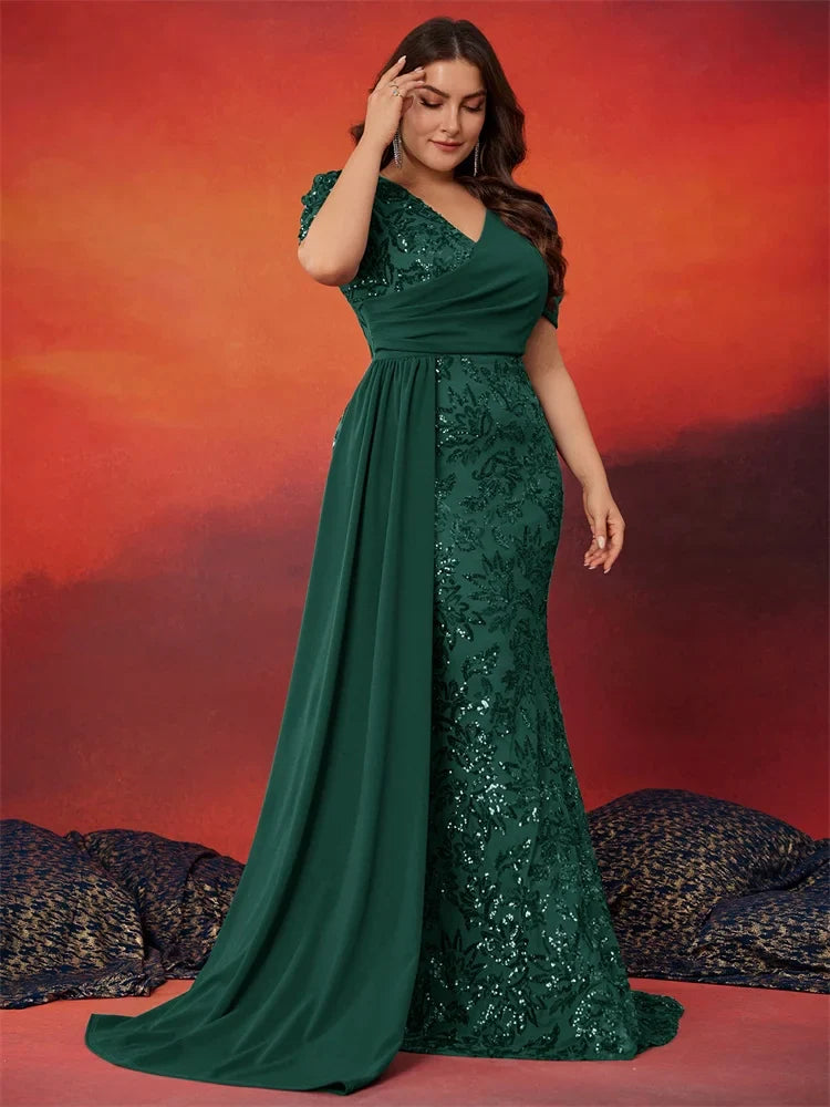 Plus Size Sequin Evening Dress