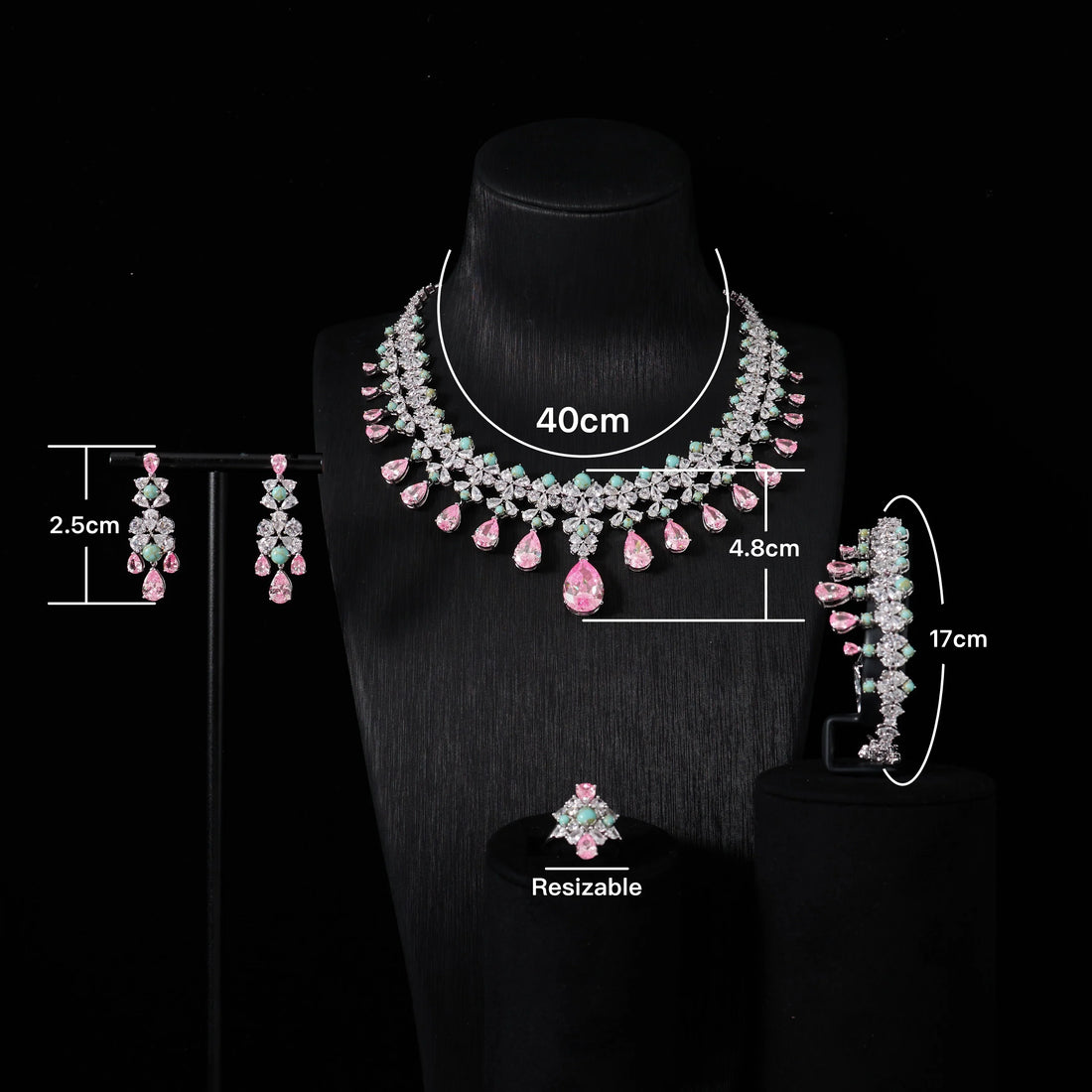 Turquoise Zircon Jewelry Set