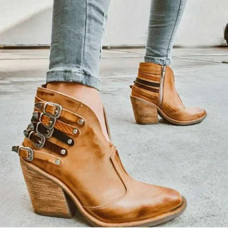 Waterproof High Heel Ankle Boots