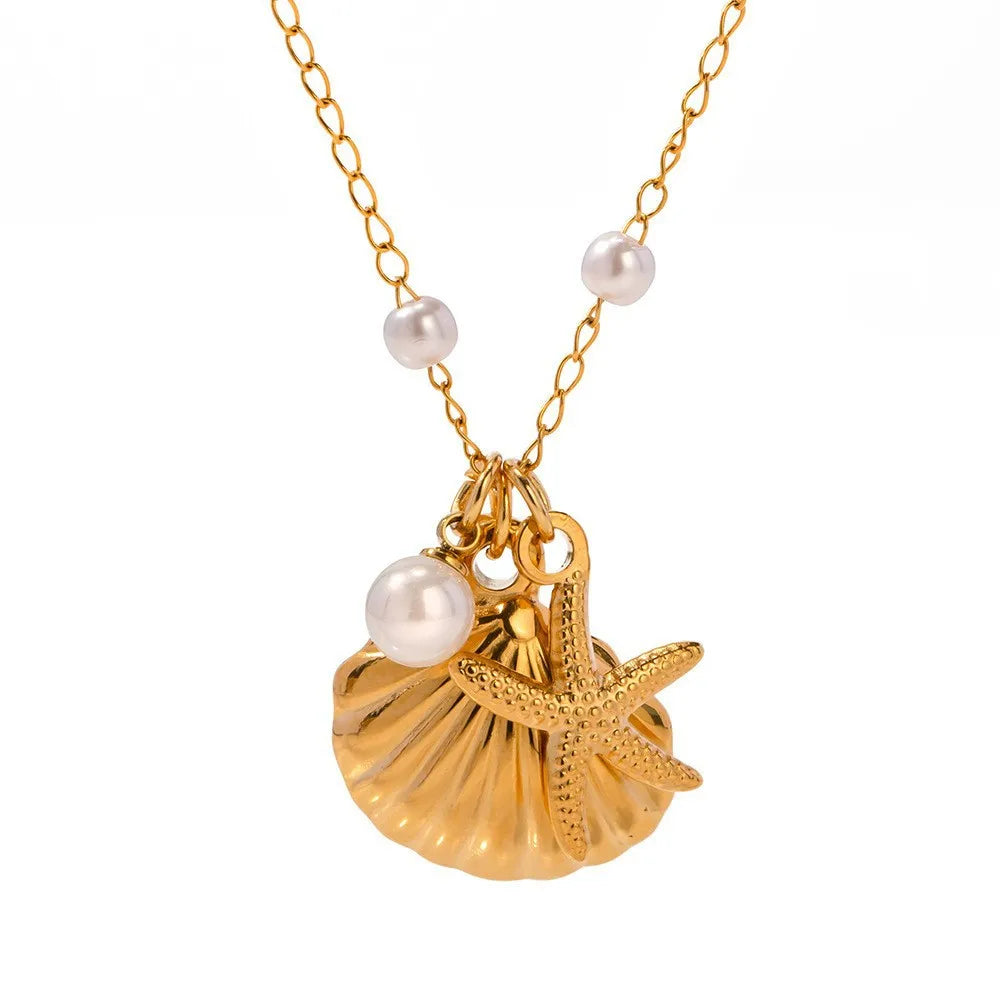 Starfish Shell Pendant Necklace
