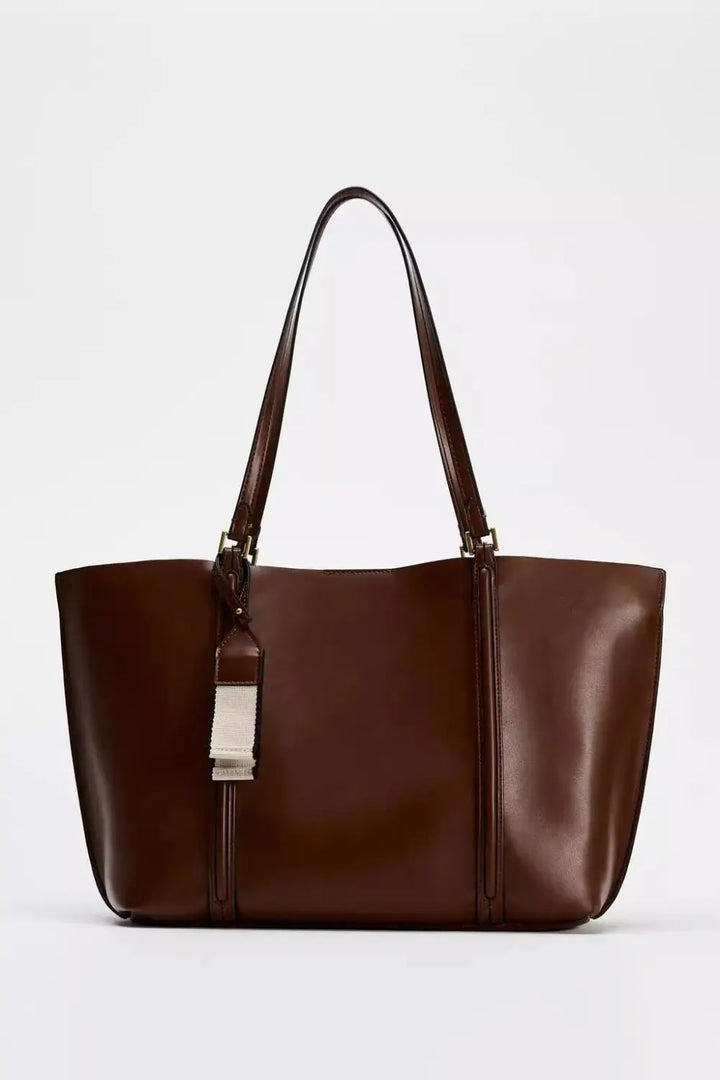 Minimalist Leather Tote Shoulder Bag