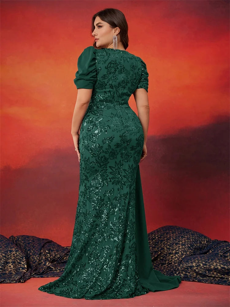 Plus Size Sequin Evening Dress