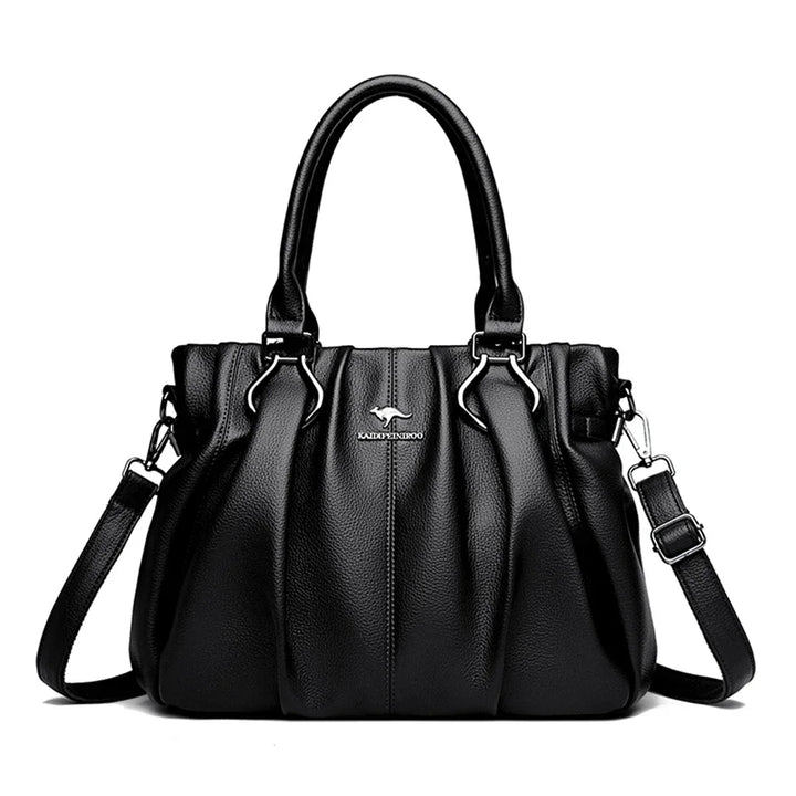 Soft Leather Commuter Tote Bag