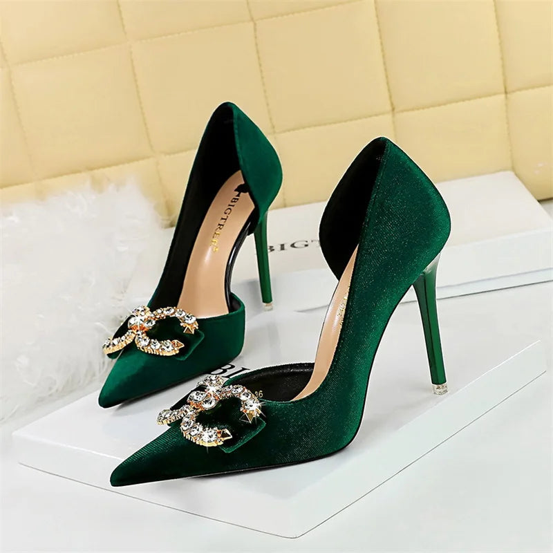 Rhinestone Bow Party Heel Pumps