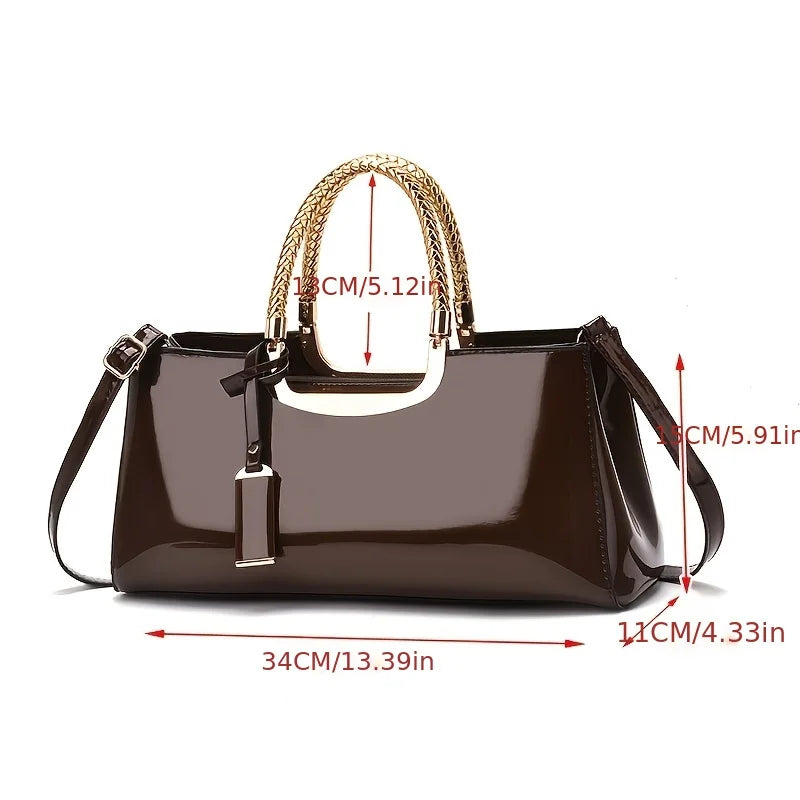 Glossy PU Leather Evening Clutch