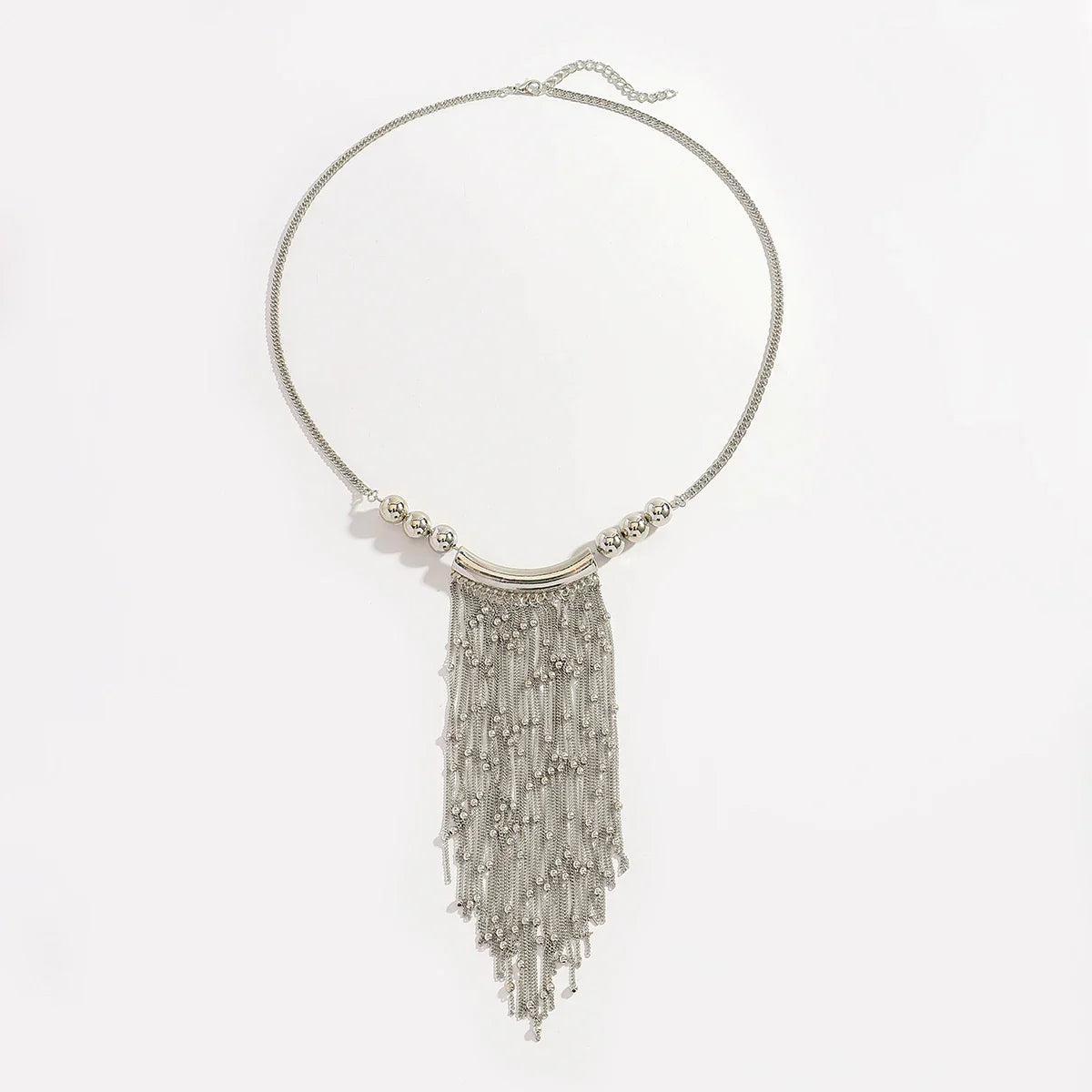 Beaded Tassel Statement Necklace