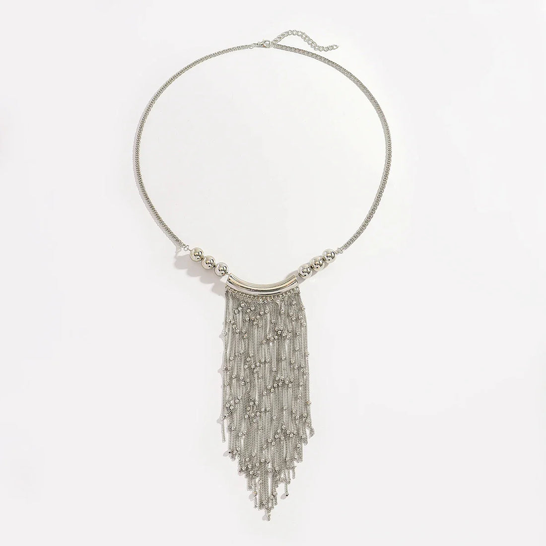 Beaded Tassel Statement Necklace