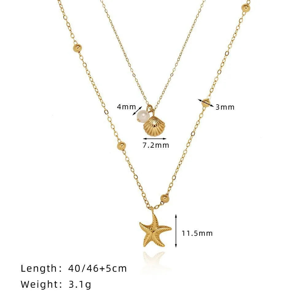 Starfish Shell Pendant Necklace