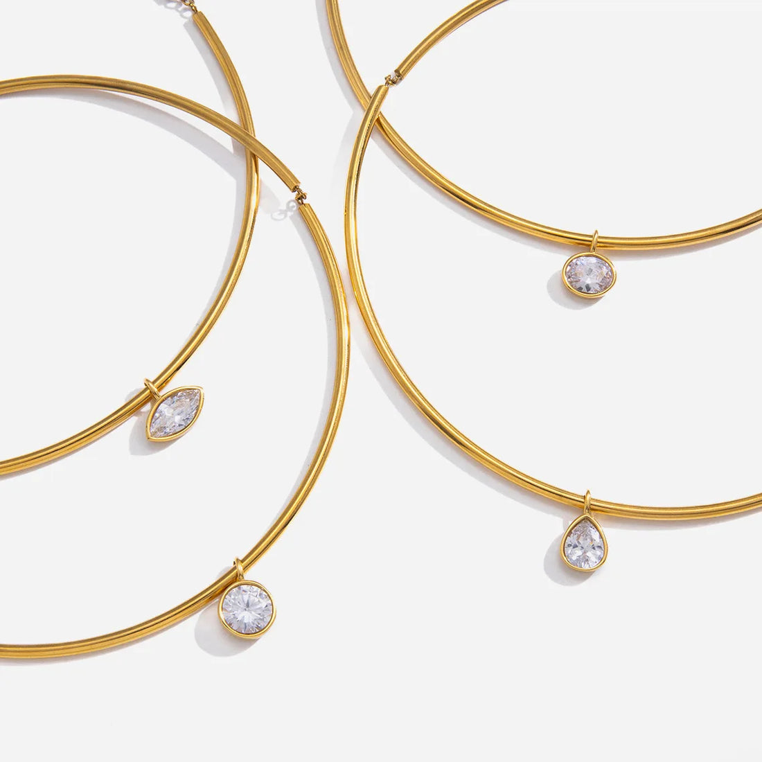 Geometric Zircon Gold Choker