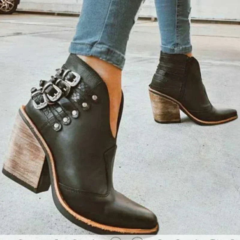 Waterproof High Heel Ankle Boots