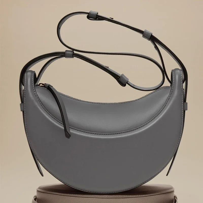 Crescent Zipper Shoulder Crossbody Bag