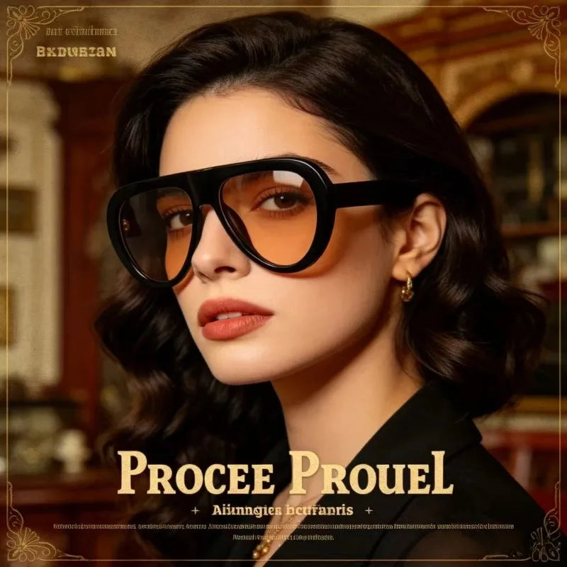 Vintage Oval Oversized Sunglasses