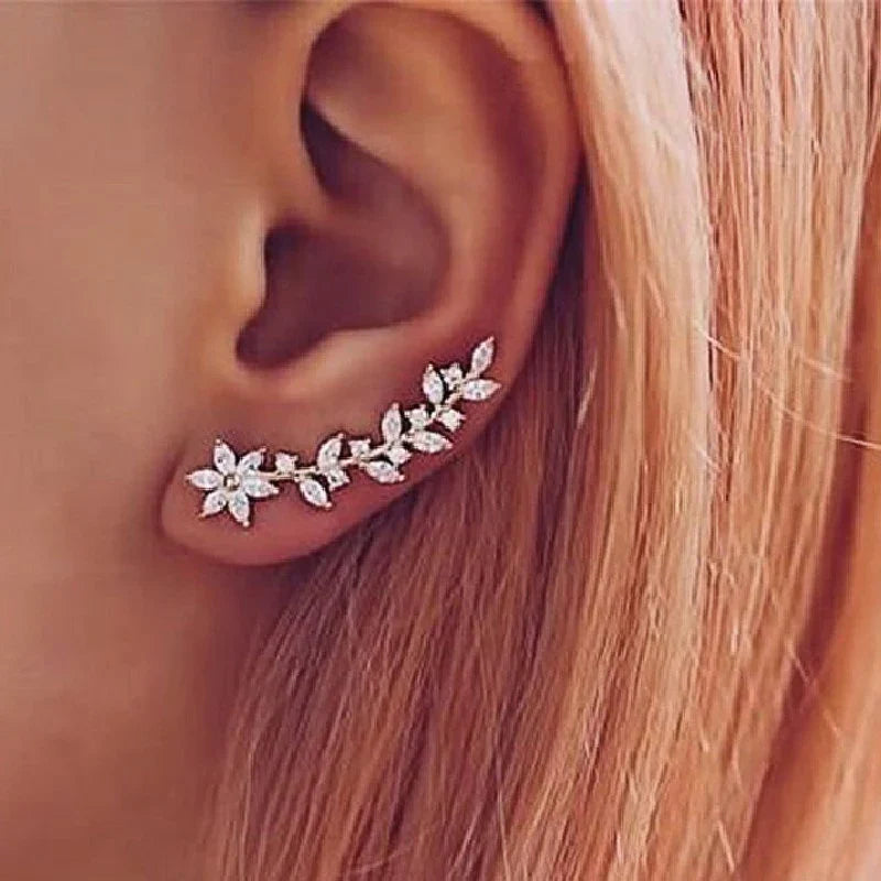 Flower Zirconia Stud Earrings