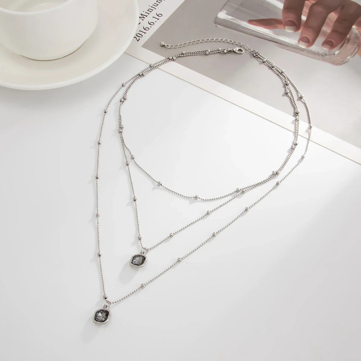 Rhinestone Pendant Jewelry Set Women