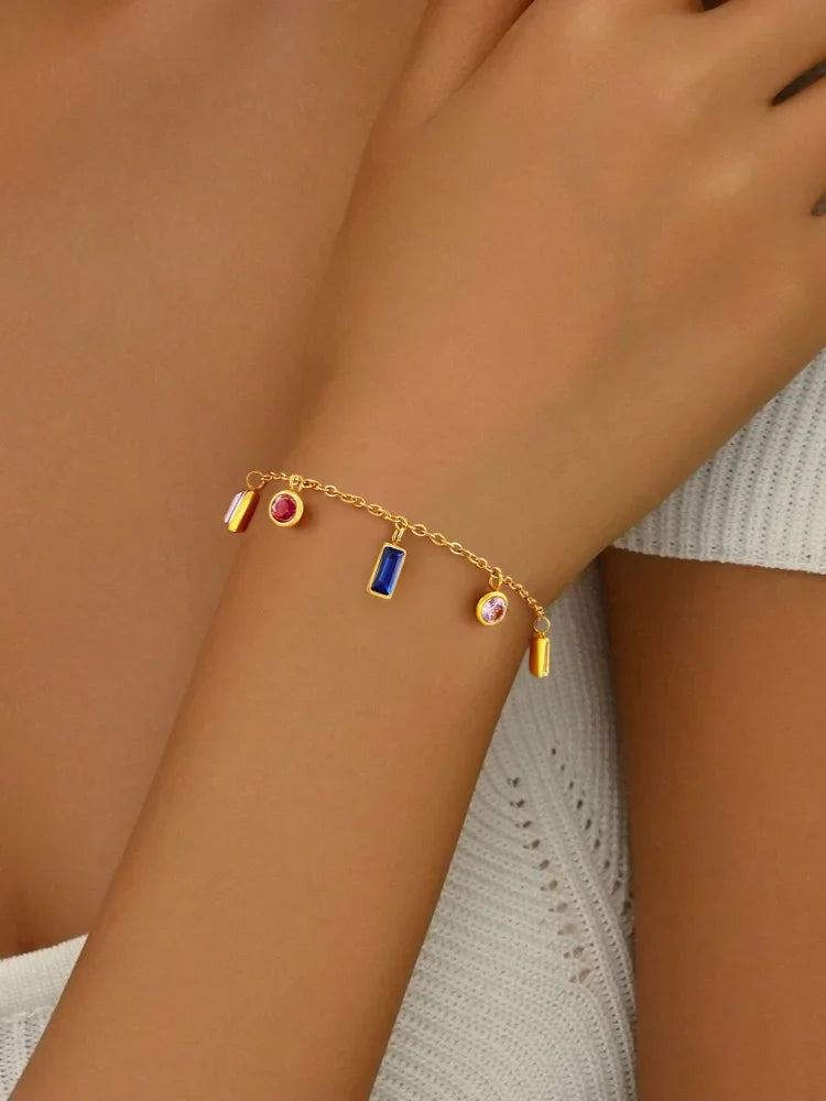 Zircon Necklace Bracelet Jewelry Set