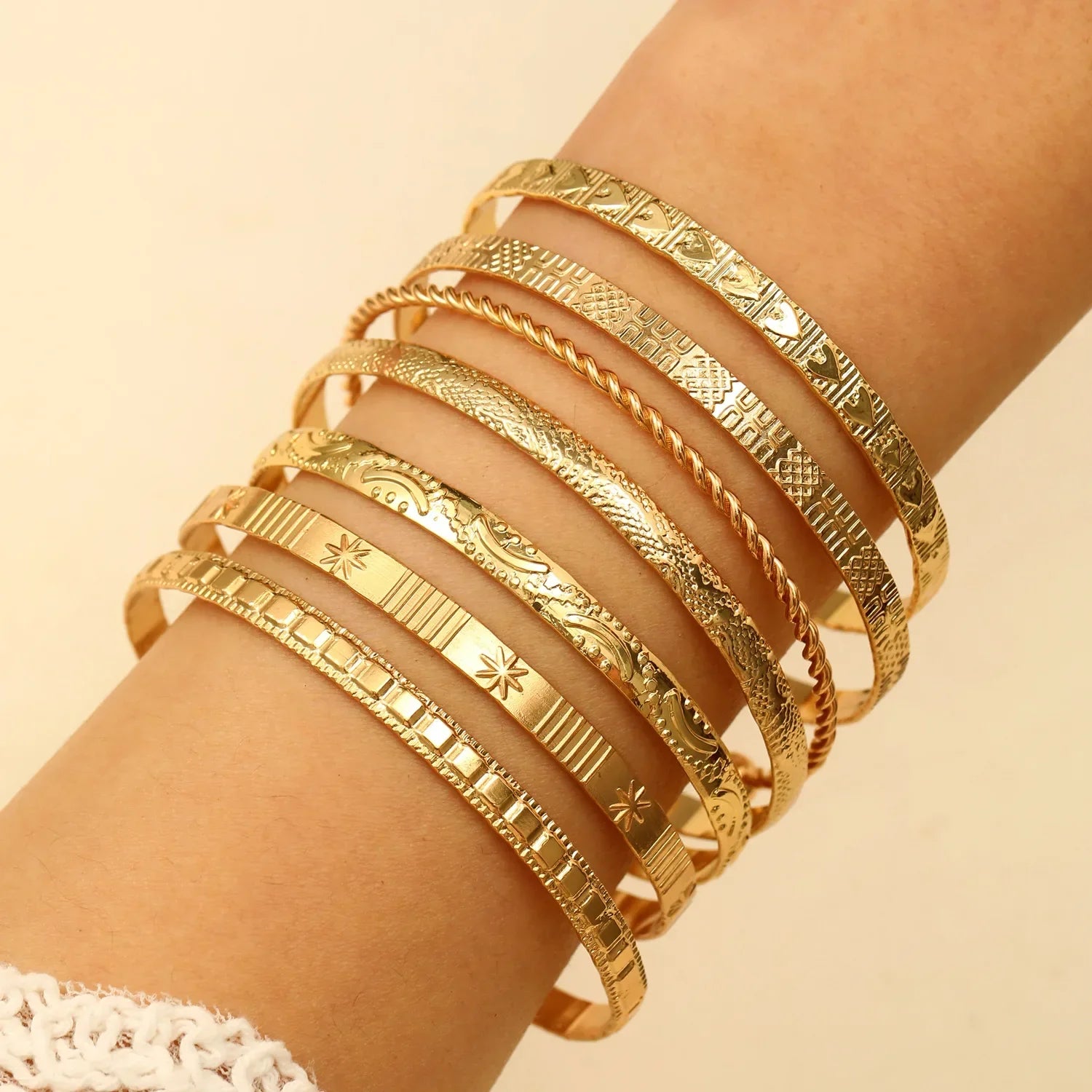 Punk Stainless Steel Bracelet Set