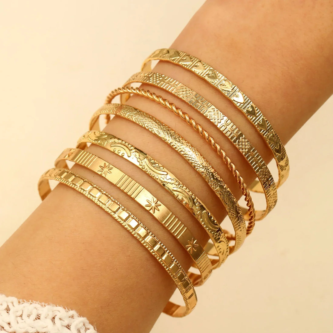 Punk Stainless Steel Bracelet Set