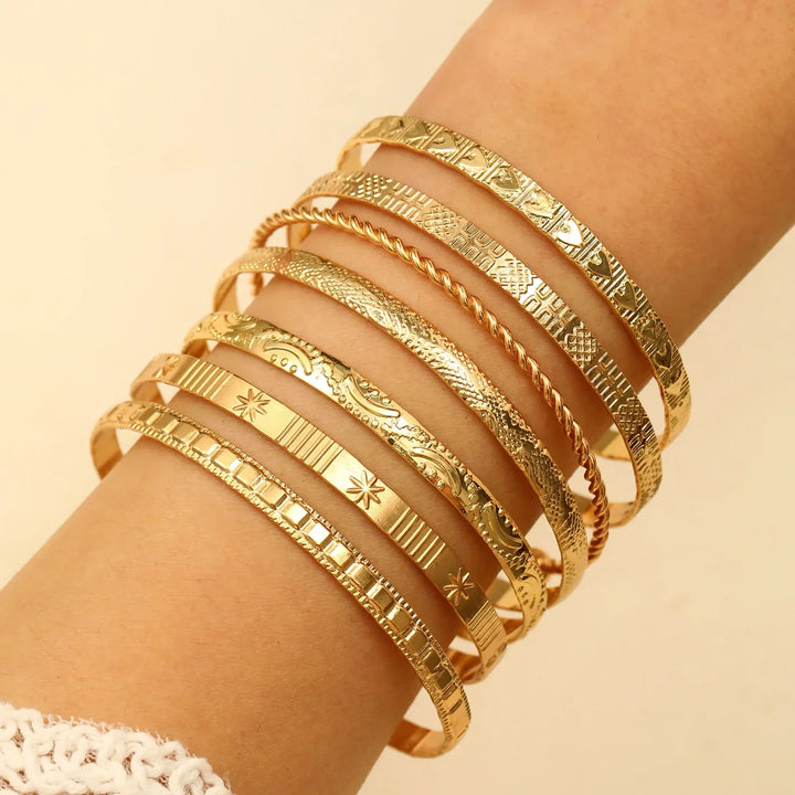Punk Stainless Steel Bracelet Set