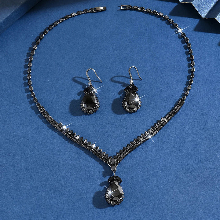 Water Drop Zircon Jewelry Set