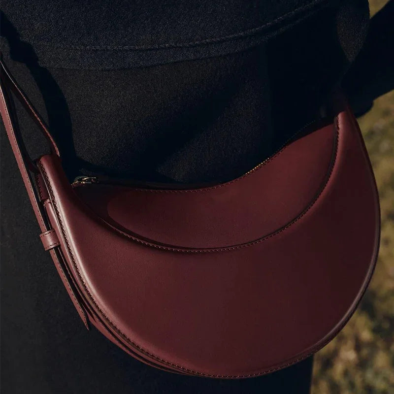 Crescent Zipper Shoulder Crossbody Bag
