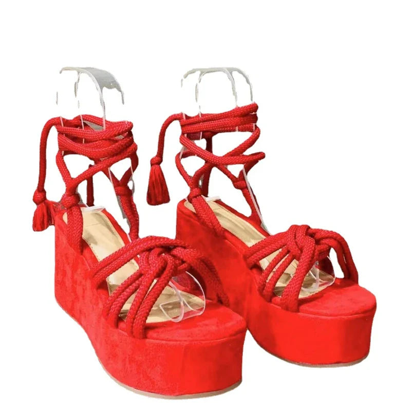 Strappy Platform Wedge Sandals