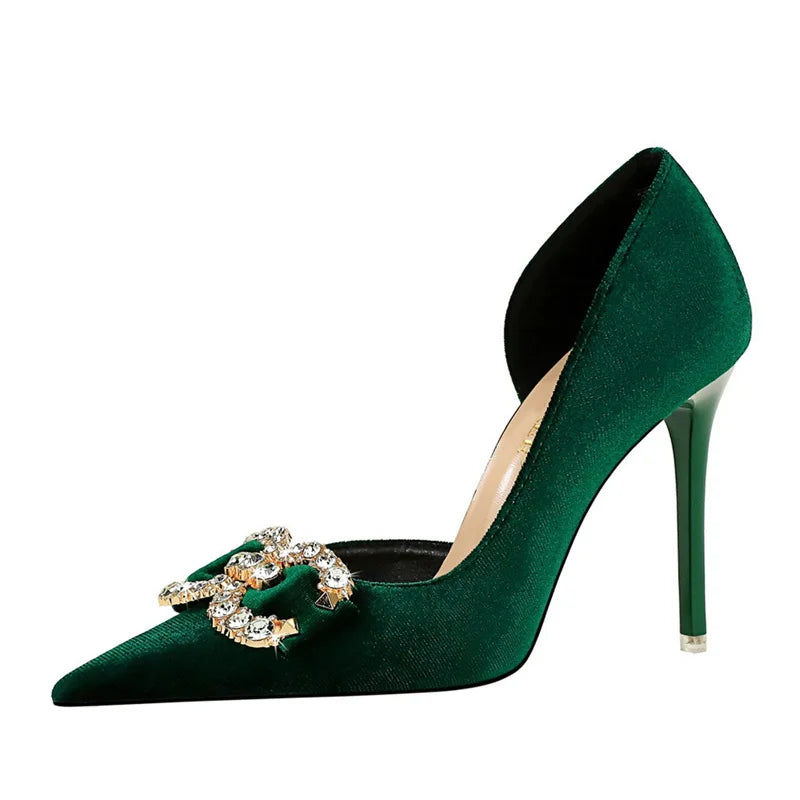 Rhinestone Bow Party Heel Pumps