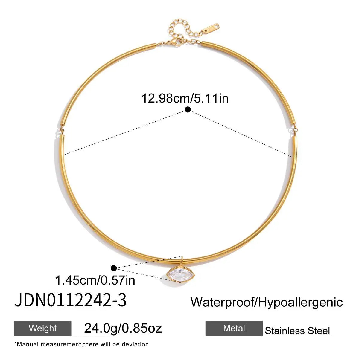 Geometric Zircon Gold Choker