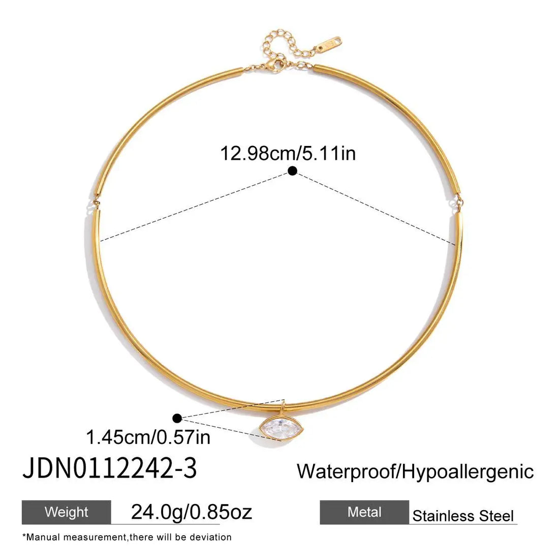 Geometric Zircon Gold Choker