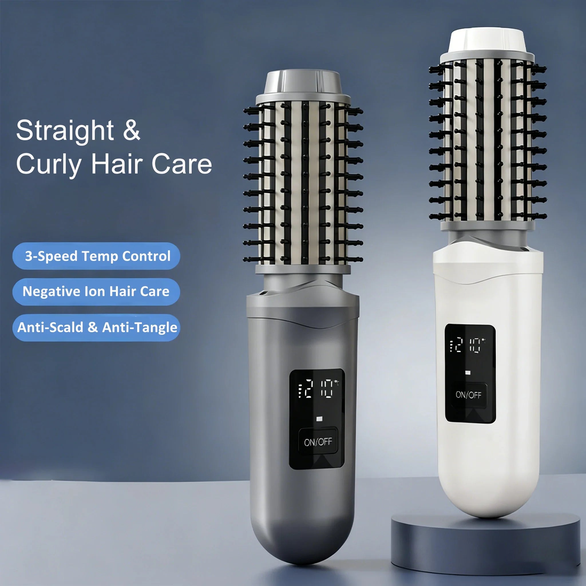 Cordless Hair Straightener Brush Tool