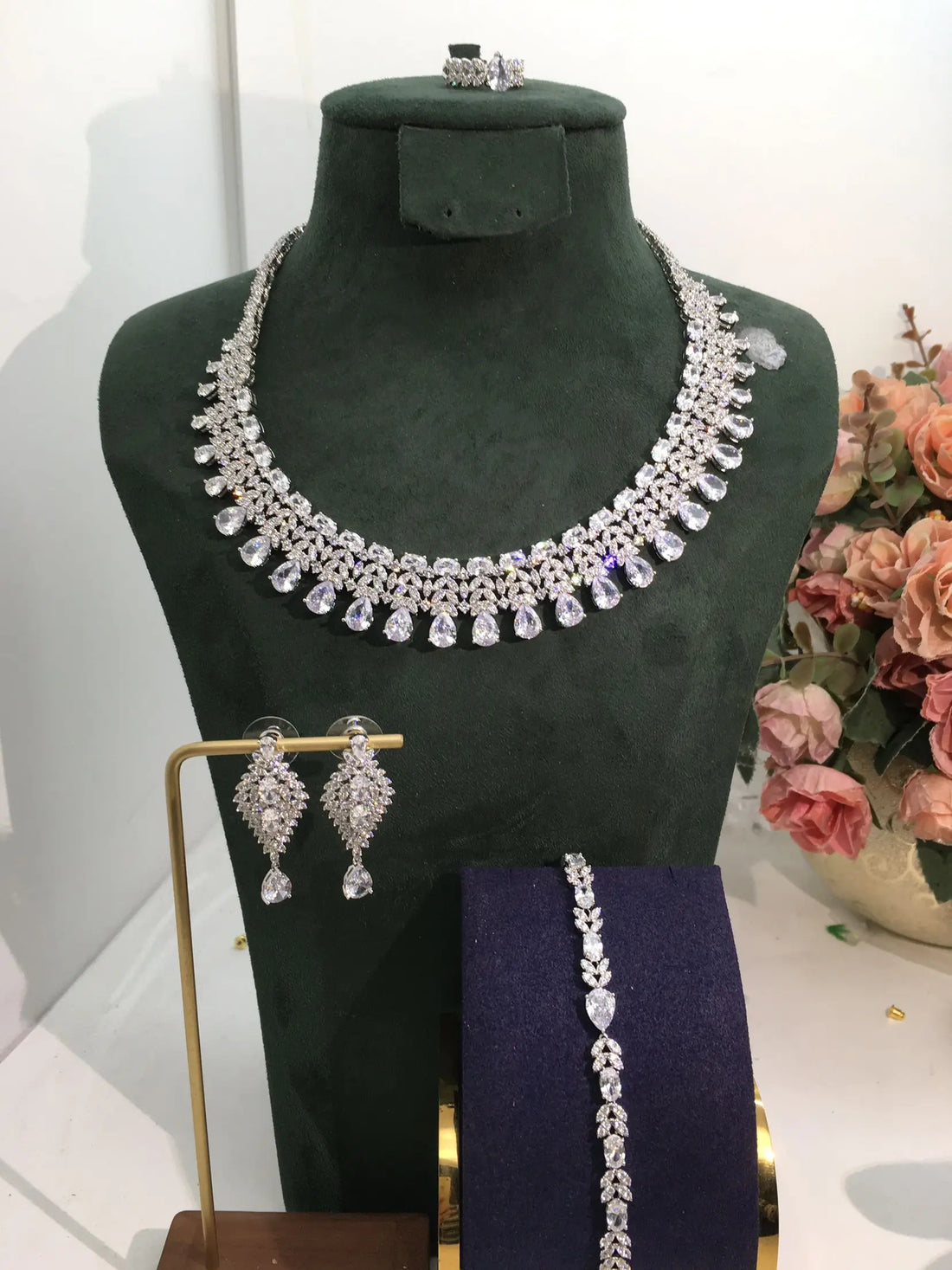 Cubic Zirconia Bridal Jewelry Set