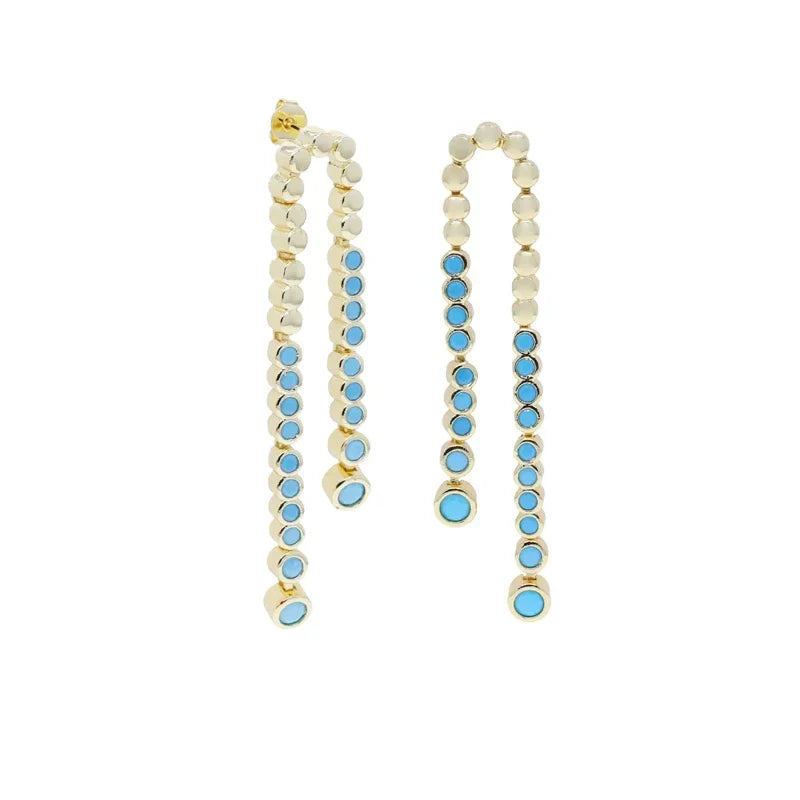 Turquoise Tassel Drop Earrings