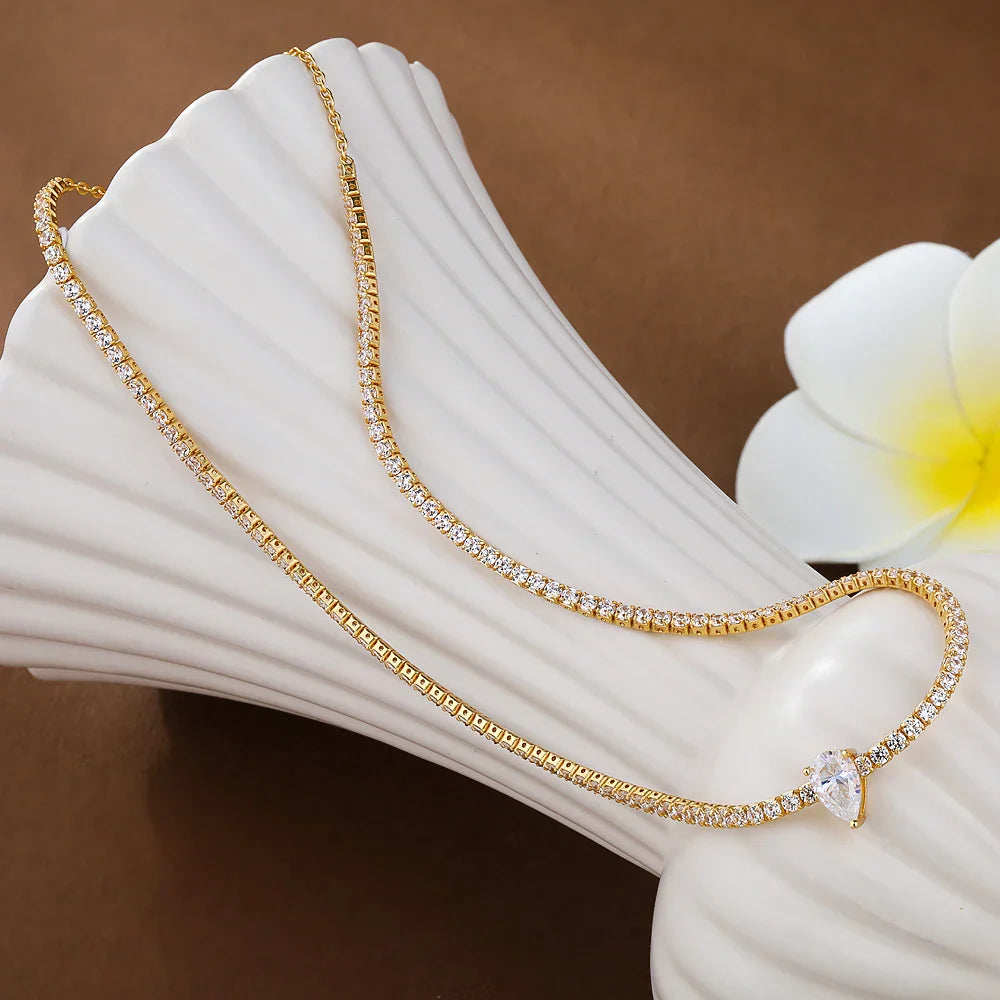 Moissanite Tennis Pendant Necklace